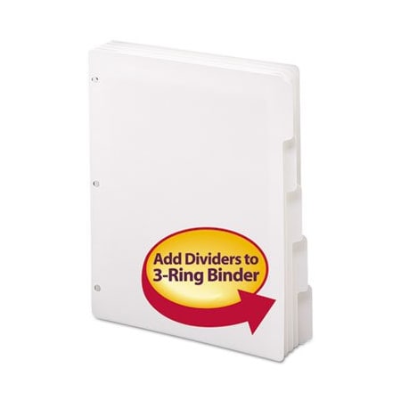 Smead Smead, THREE-RING BINDER INDEX DIVIDER, 5-TAB, 11 X 8.5, WHITE 89415